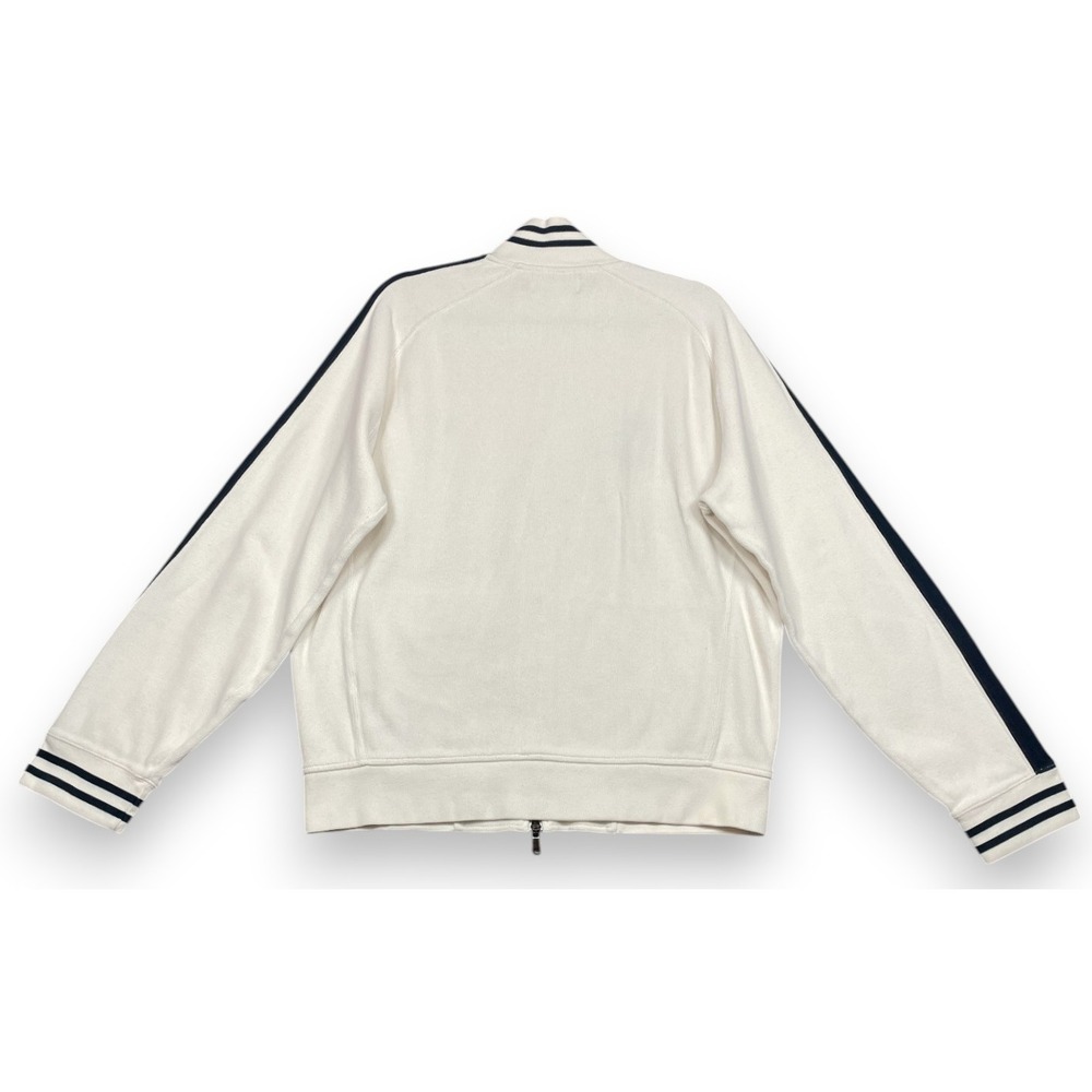 Polo Ralph Lauren Track Jacket Sweatshirt Ivory Black Large Striped Read - Picture 5 of 16